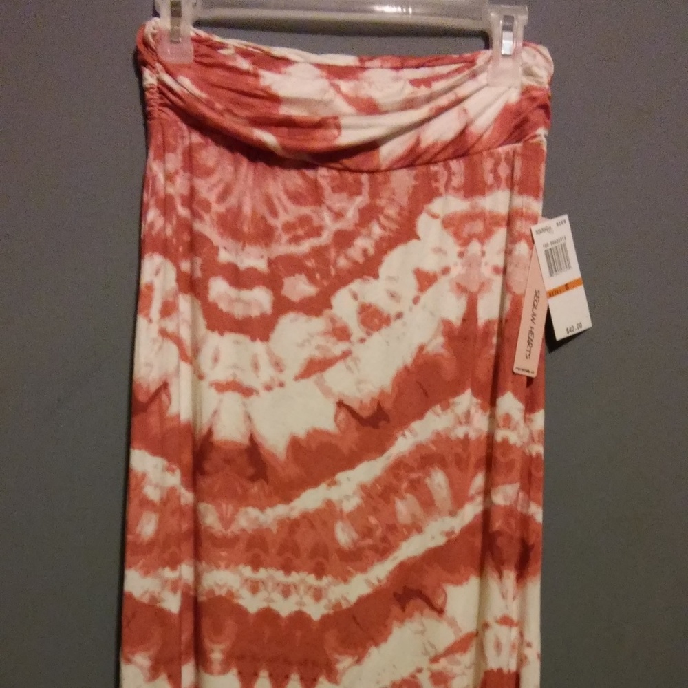 Sequin Hearts Coral & White Maxi Skirt